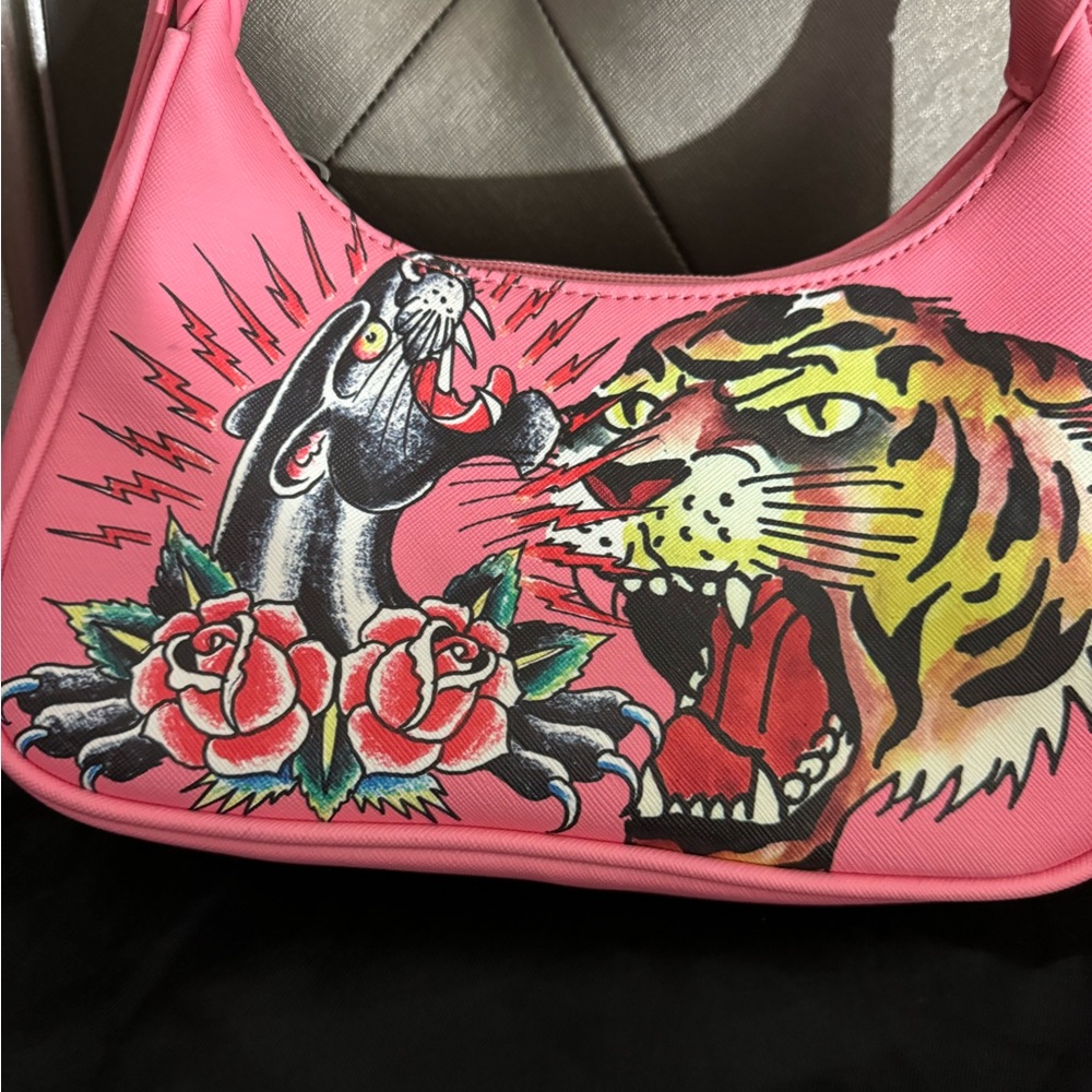 Pink Ed Hardy Siberia Hills Shoulder Bag - pro-owned with dust bag